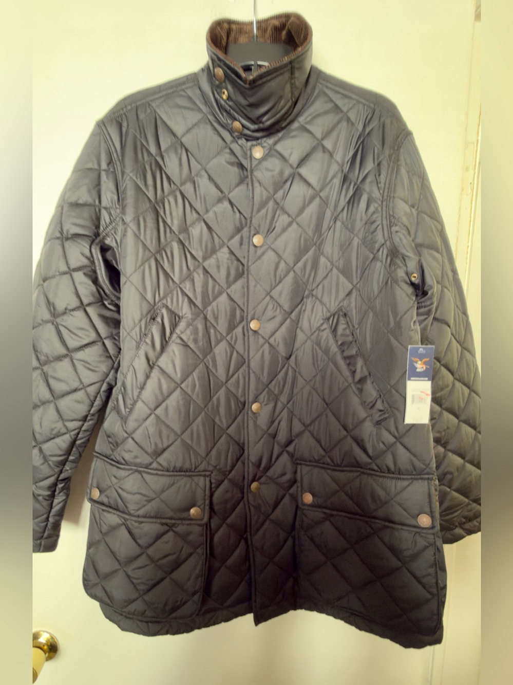 American Living Diamond-Quilted Puffer Jacket - Black